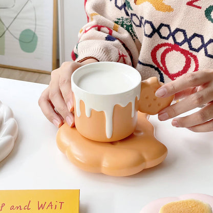 Lighteme Spring Biscuit Ceramic Cup and Saucer