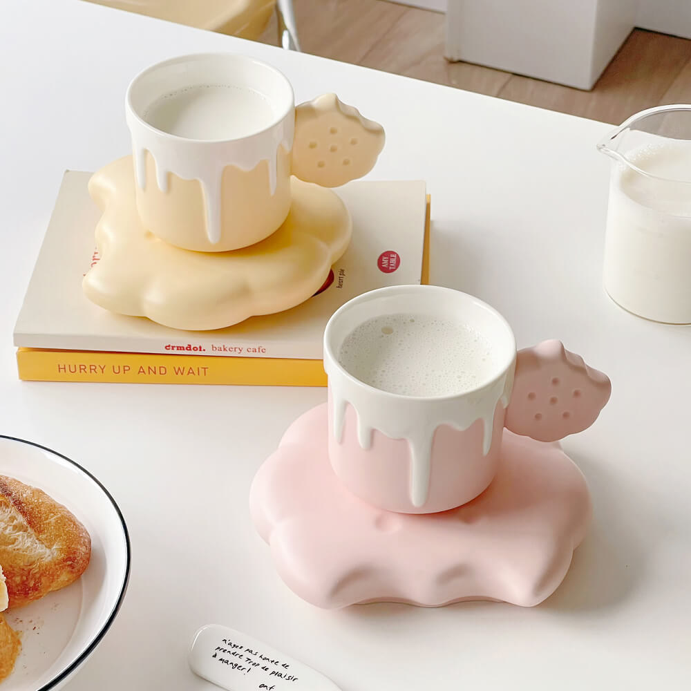 Lighteme Spring Biscuit Ceramic Cup and Saucer