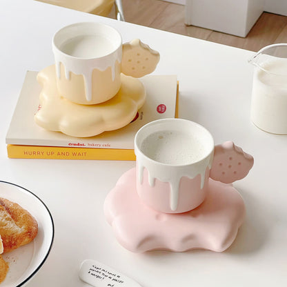 Lighteme Spring Biscuit Ceramic Cup and Saucer