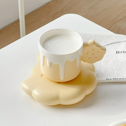 Lighteme Spring Biscuit Ceramic Cup and Saucer