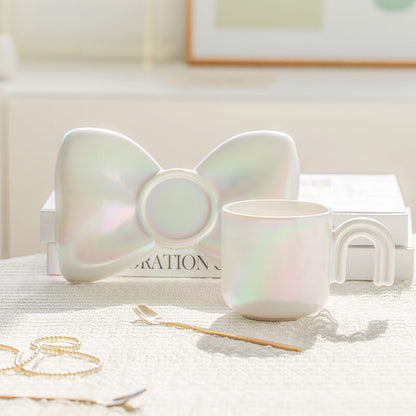 Lighteme Spring Bowknot Ceramic Cup and Saucer