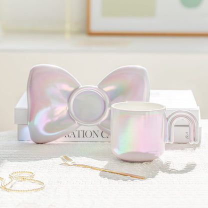 Lighteme Spring Bowknot Ceramic Cup and Saucer