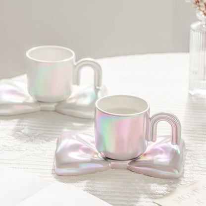 Lighteme Spring Bowknot Ceramic Cup and Saucer