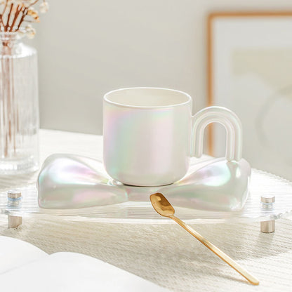 Lighteme Spring Bowknot Ceramic Cup and Saucer