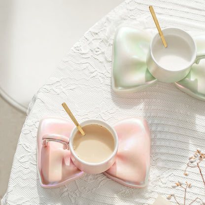 Lighteme Spring Bowknot Ceramic Cup and Saucer