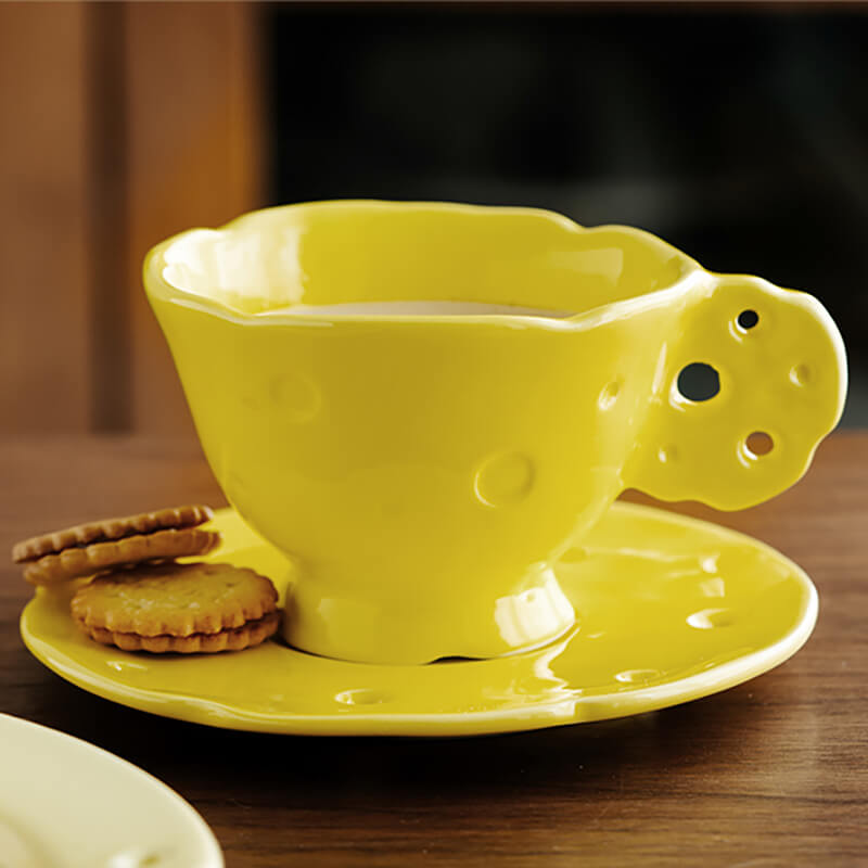 Lighteme Spring Hollow Ceramic Cups and Saucers