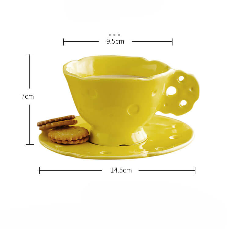 Lighteme Spring Hollow Ceramic Cups and Saucers