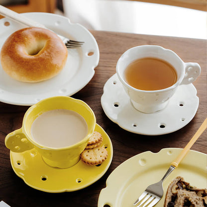 Lighteme Spring Hollow Ceramic Cups and Saucers