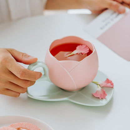 Lighteme Spring Tulip Ceramic Cup and Saucer