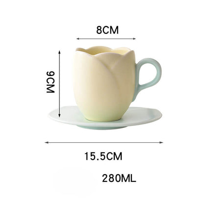 Lighteme Spring Tulip Ceramic Cup and Saucer
