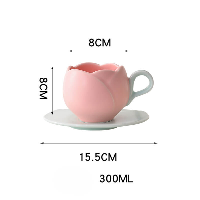 Lighteme Spring Tulip Ceramic Cup and Saucer