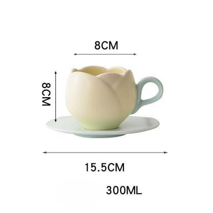 Lighteme Spring Tulip Ceramic Cup and Saucer