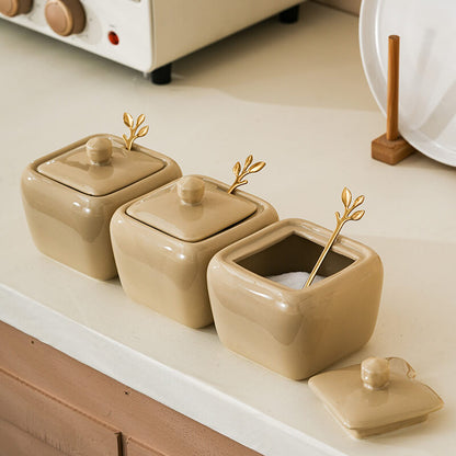 Lighteme Square Ceramic Seasoning Jar Set