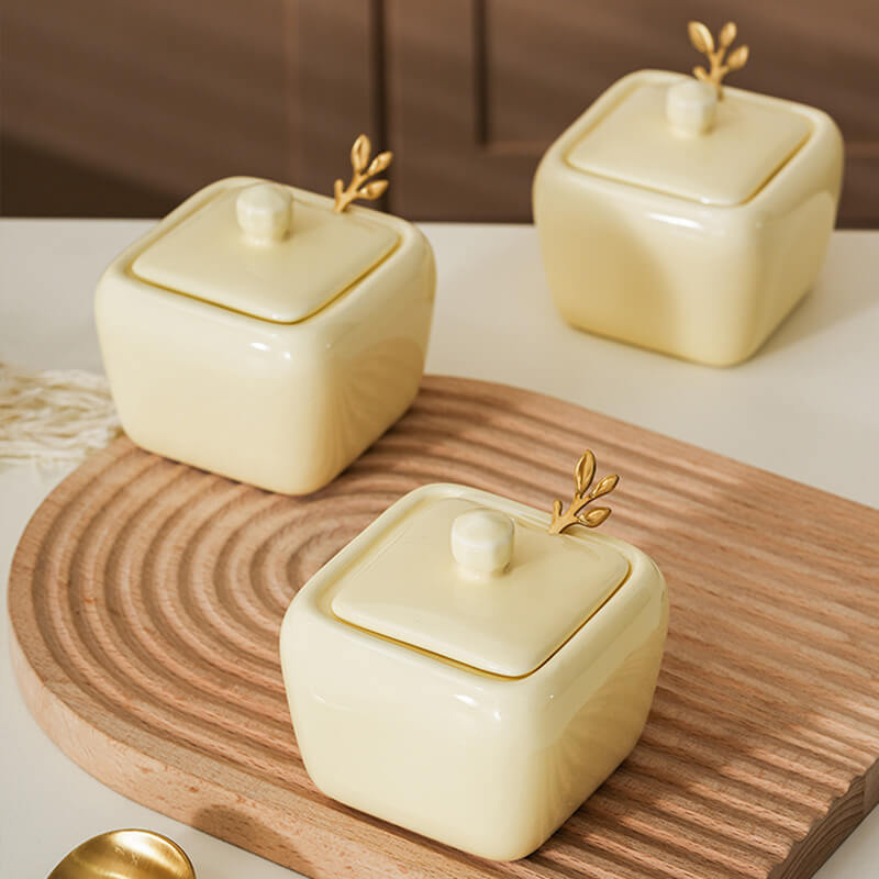Lighteme Square Ceramic Seasoning Jar Set