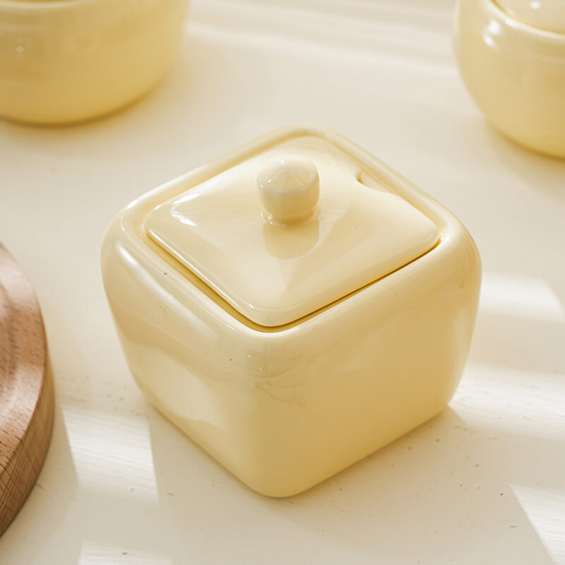 Lighteme Square Ceramic Seasoning Jar Set