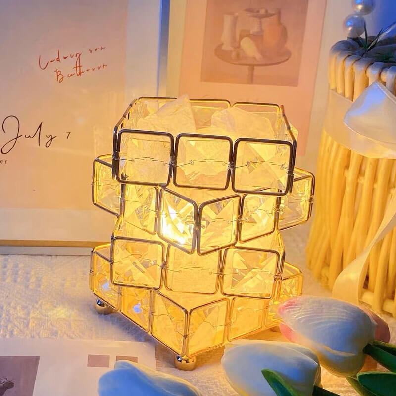 Lighteme Square Salt Stone Crystal Lamp