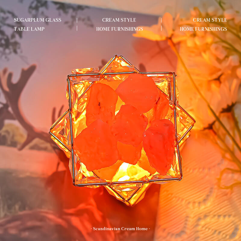 Lighteme Square Salt Stone Crystal Lamp