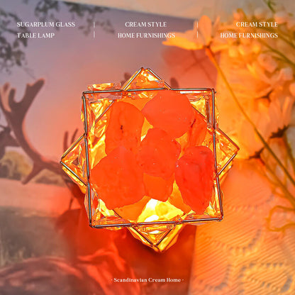 Lighteme Square Salt Stone Crystal Lamp