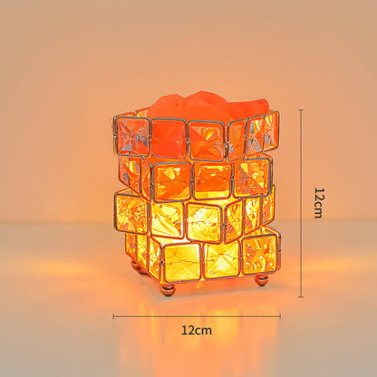 Lighteme Square Salt Stone Crystal Lamp