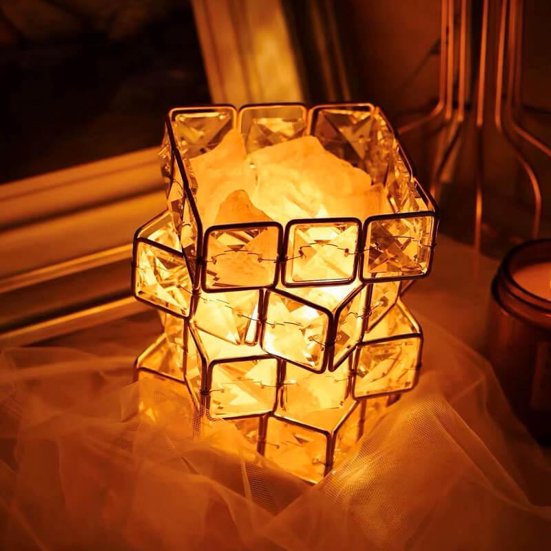 Lighteme Square Salt Stone Crystal Lamp