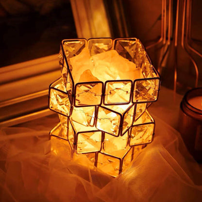 Lighteme Square Salt Stone Crystal Lamp