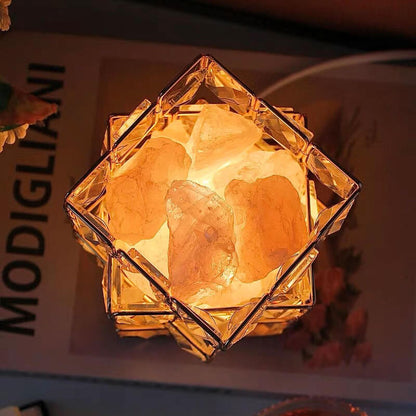 Lighteme Square Salt Stone Crystal Lamp