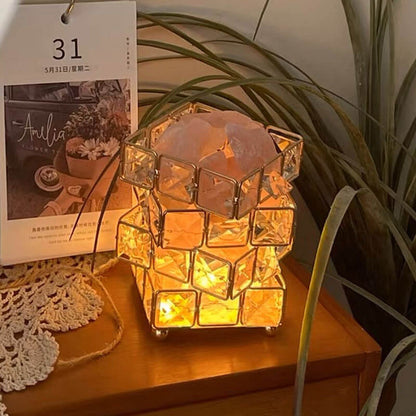 Lighteme Square Salt Stone Crystal Lamp