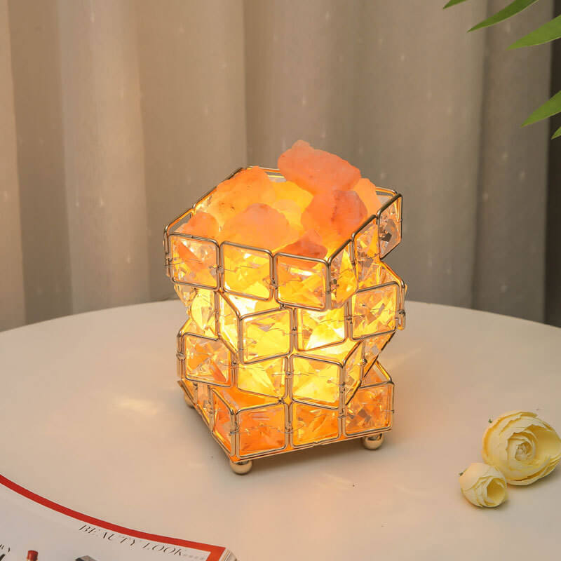 Lighteme Square Salt Stone Crystal Lamp