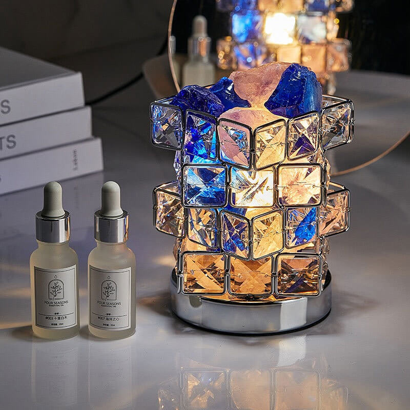 Lighteme Square Salt Stone Crystal Lamp