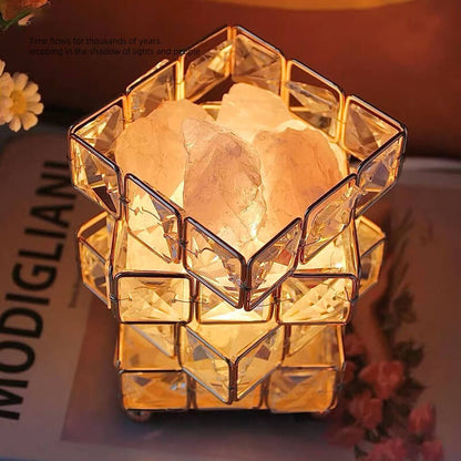 Lighteme Square Salt Stone Crystal Lamp