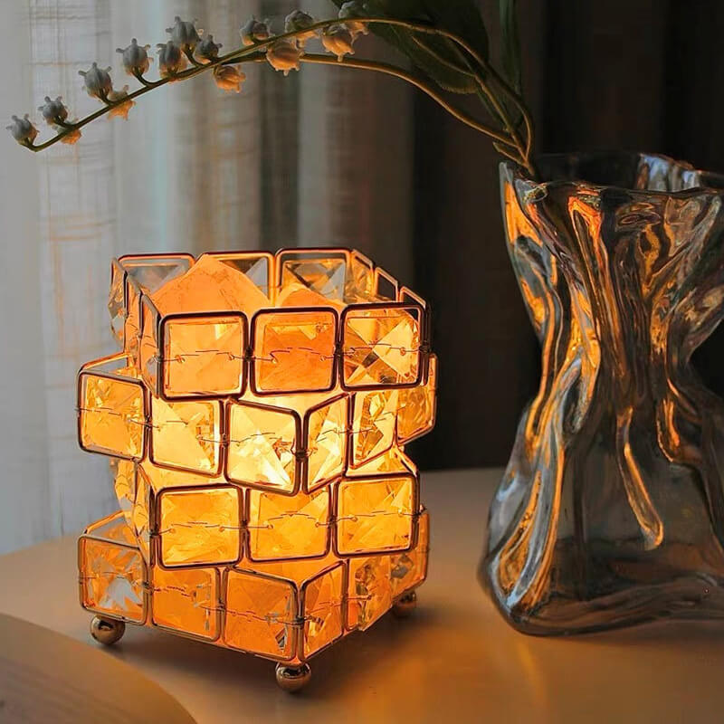 Lighteme Square Salt Stone Crystal Lamp