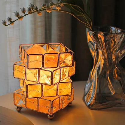 Lighteme Square Salt Stone Crystal Lamp