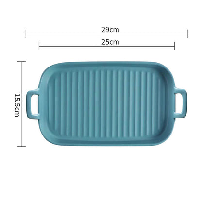Lighteme Square Striped Ceramic Baking Dish