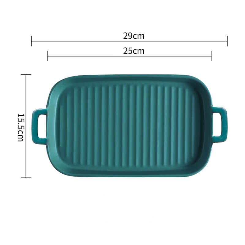 Lighteme Square Striped Ceramic Baking Dish