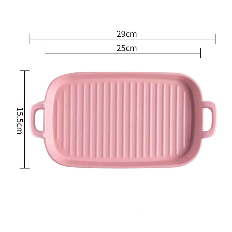 Lighteme Square Striped Ceramic Baking Dish