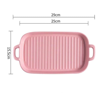 Lighteme Square Striped Ceramic Baking Dish
