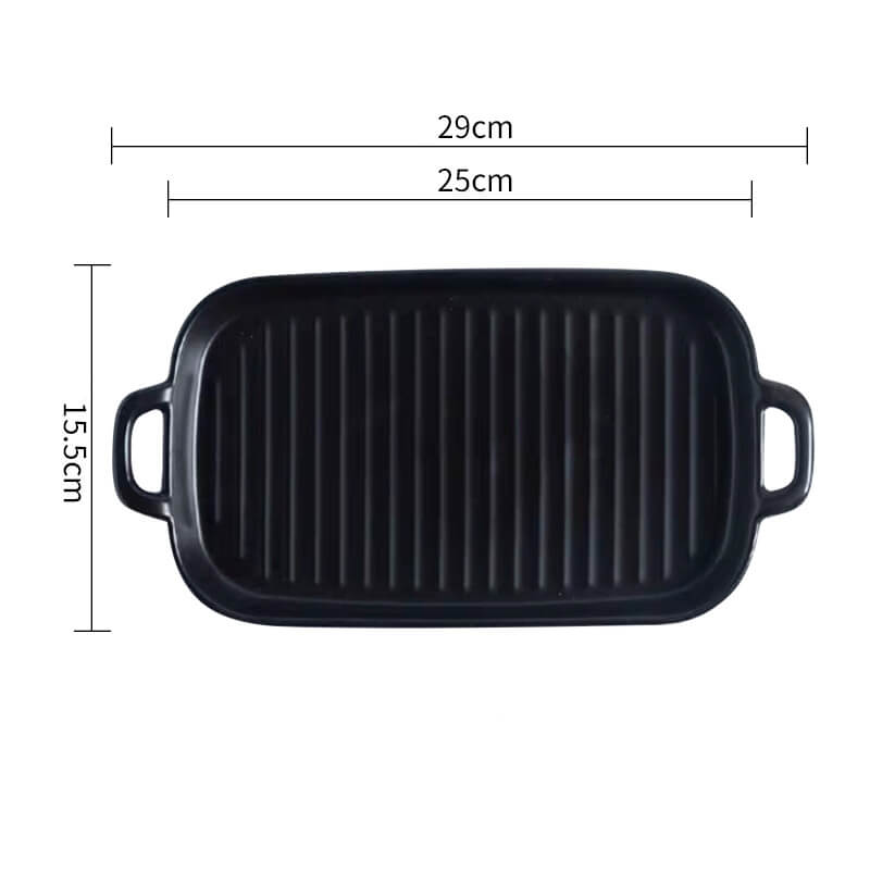Lighteme Square Striped Ceramic Baking Dish