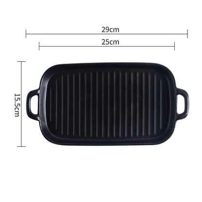 Lighteme Square Striped Ceramic Baking Dish