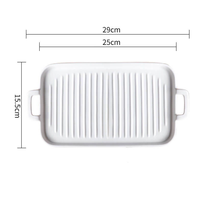 Lighteme Square Striped Ceramic Baking Dish
