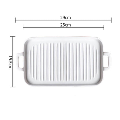 Lighteme Square Striped Ceramic Baking Dish