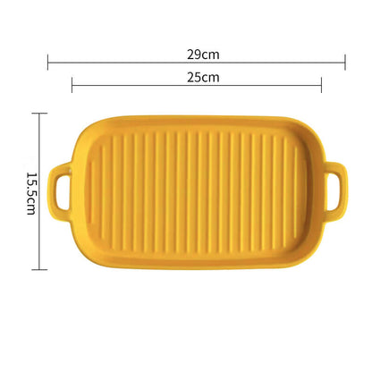 Lighteme Square Striped Ceramic Baking Dish