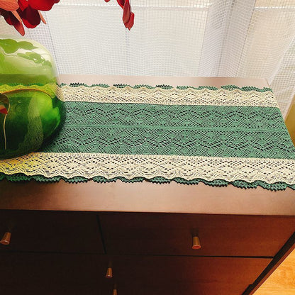 Lighteme Stitching Macrame Hollow Table Runner