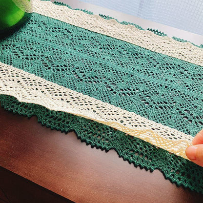 Lighteme Stitching Macrame Hollow Table Runner