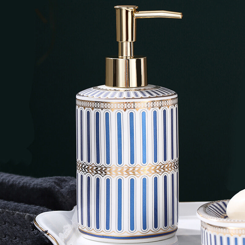 Lighteme Stripe Gilt Ceramic Bathroom Set