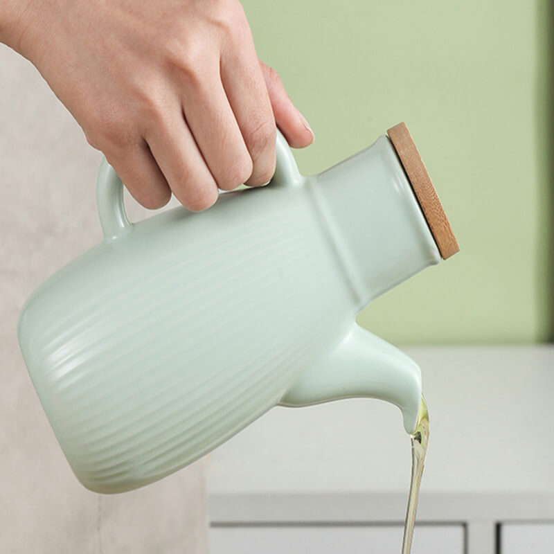 Lighteme Stripe Solid Color Ceramic Oil Bottle