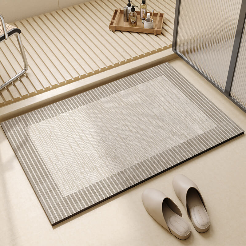 Tapis de bain Lighteme en boue de diatomées rayée