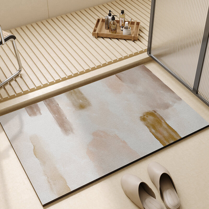 Tapis de bain Lighteme en boue de diatomées rayée