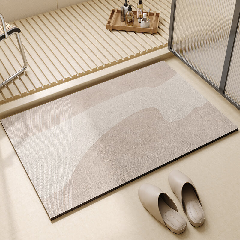 Tapis de bain Lighteme en boue de diatomées rayée