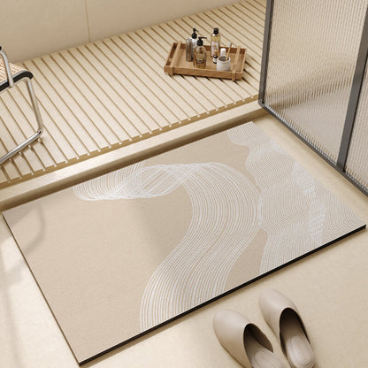 Tapis de bain Lighteme en boue de diatomées rayée
