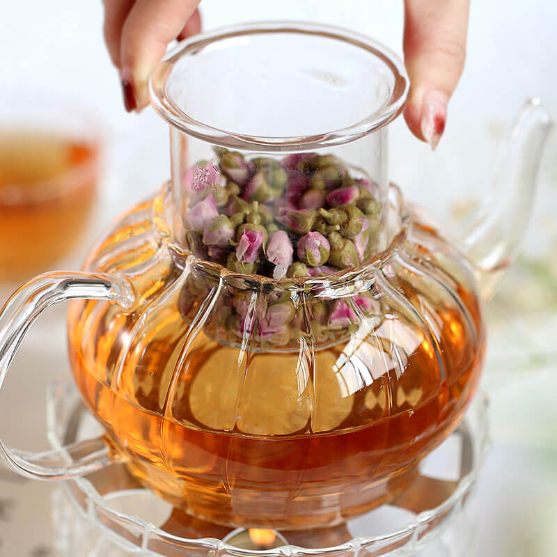 Lighteme Striped Glass Teapot Set